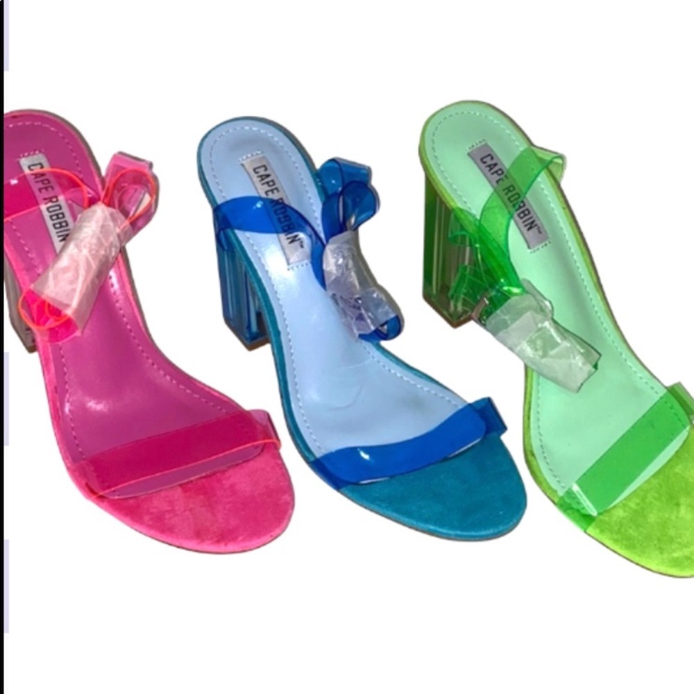 Neon Transparent Heels 🌈✨